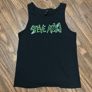 Steve Aoki *World Famous DJ * Woman Neon Green Letting Tank Top * Size Small.